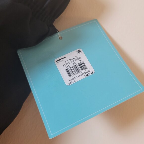 Bal Harbour Swim Shorts Women's 1X black Taslan plus sport gym brief tie pockets - Picture 11 of 16